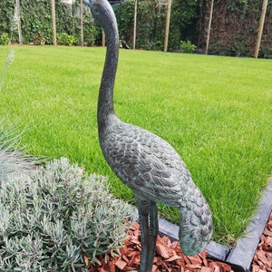 Statue en bronze dun héron/oiseau de grue image 6