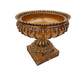 Centre de table en porcelaine antique avec ornements en bronze - Plat de luxe unique - Bel état - plat décoratif de luxe