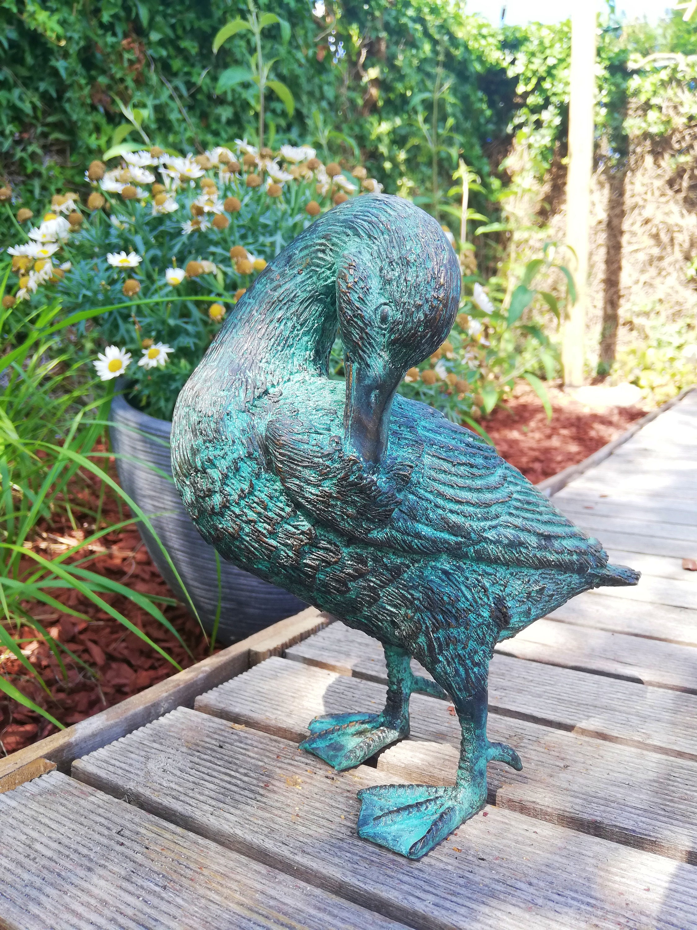 Bronze Garden Sculpture of a Duck Etsy Australia