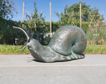 Escargot en bronze - Décoration de jardin - Statues de jardin en bronze - Statue de terrasse