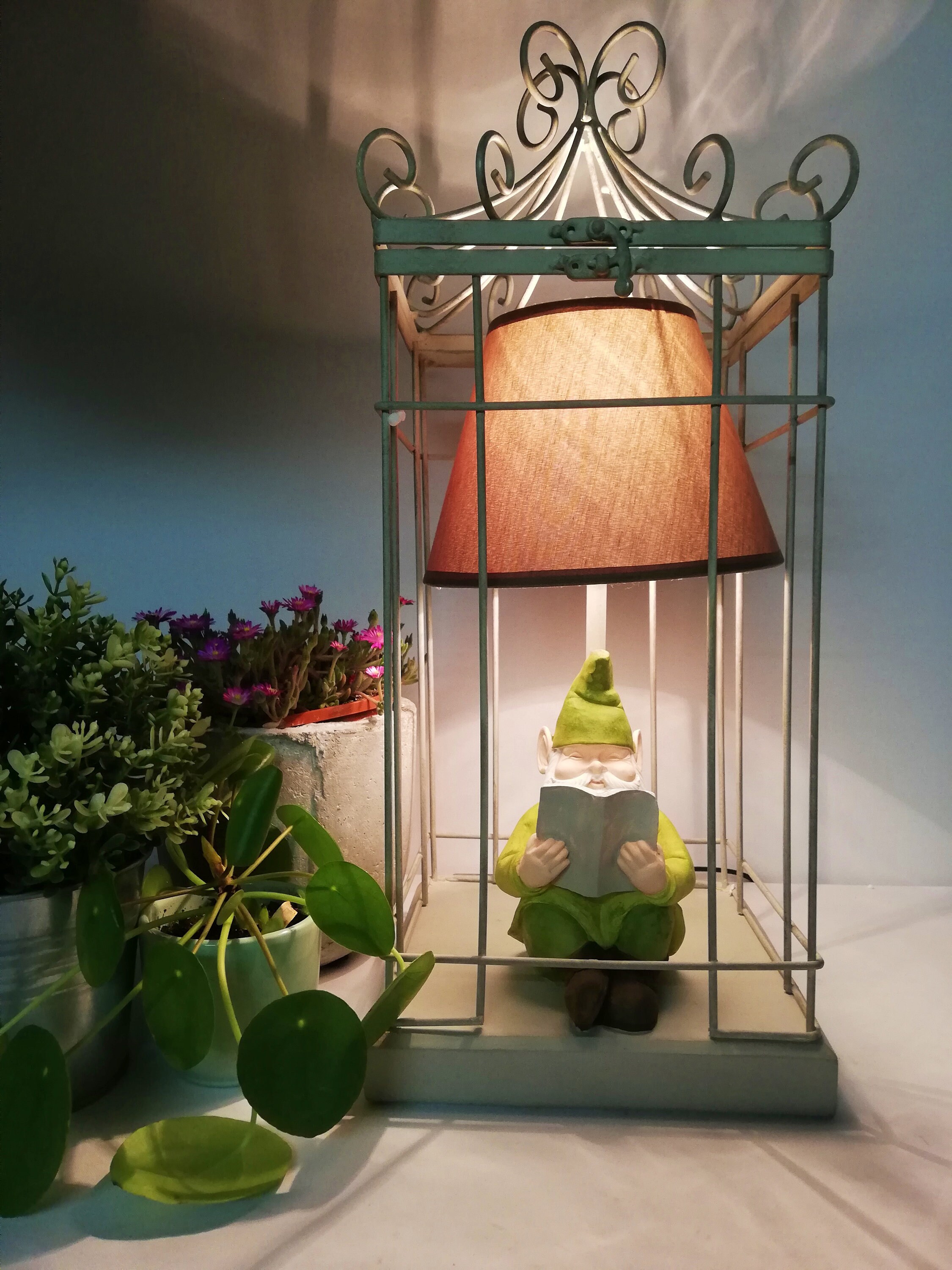 Table lamp Cute gnome lamp Etsy