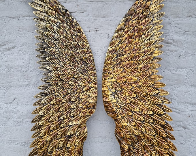 Metal Wings - Wall Decoration - Angel Wings - Golden Angel Wings Christmas - Wall Decoration