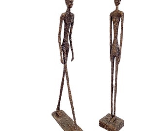 Couple de géants en bronze - couple minimaliste en bronze - Homme et femme - Ornements de maison en bronze moderniste