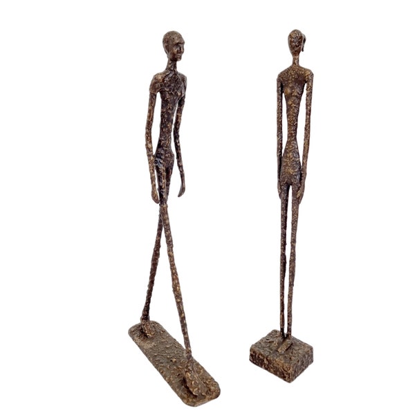 Pareja de gigantes de bronce - pareja minimalista de bronce - Hombre y mujer - Adornos modernistas de la casa de bronce