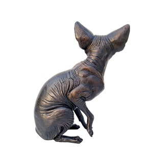 Bronze Sphynx Cat Lifelike Detailed Bronze Cats image 6