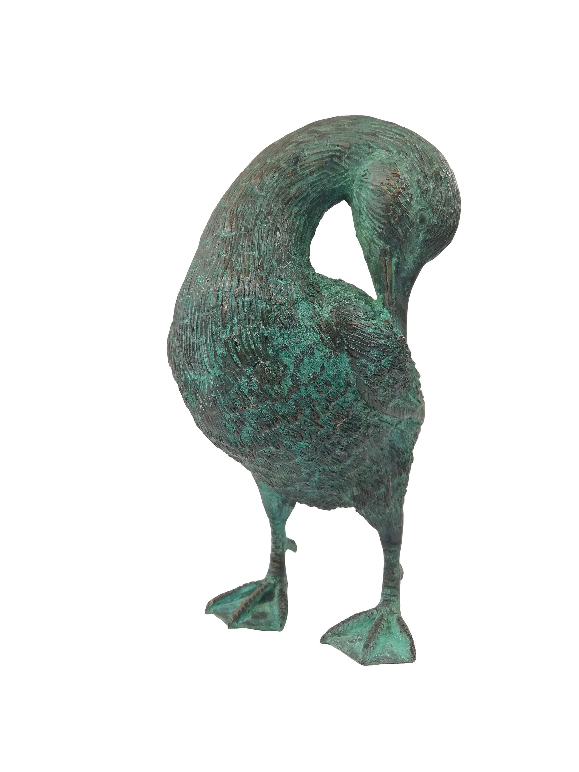 Bronze sculpture of a duck
