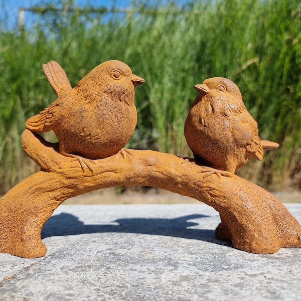 Cast Iron Birds on a Stick - Iron Garden and Terrace Ornaments - Rural Sculptures