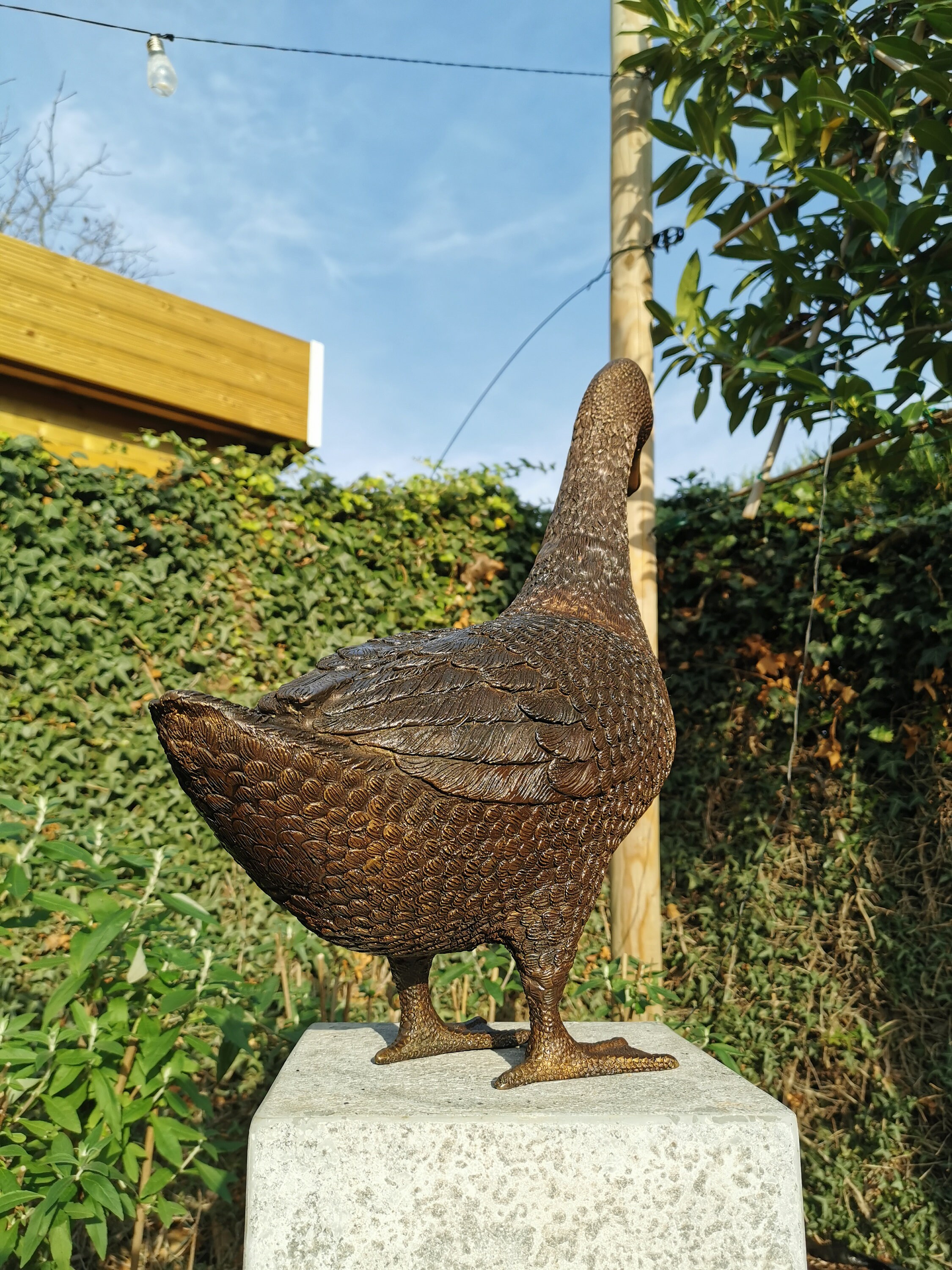 Large bronze goose Garden statue Bronze garden sculptures