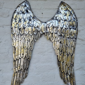 1 par de alas de ángel LED decoración de pared de metal con luces,  decoración colgante del día de la madre, decoración de pared para el hogar