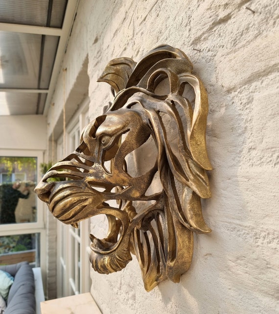 Large Lion Head Wall Mounted Etsy