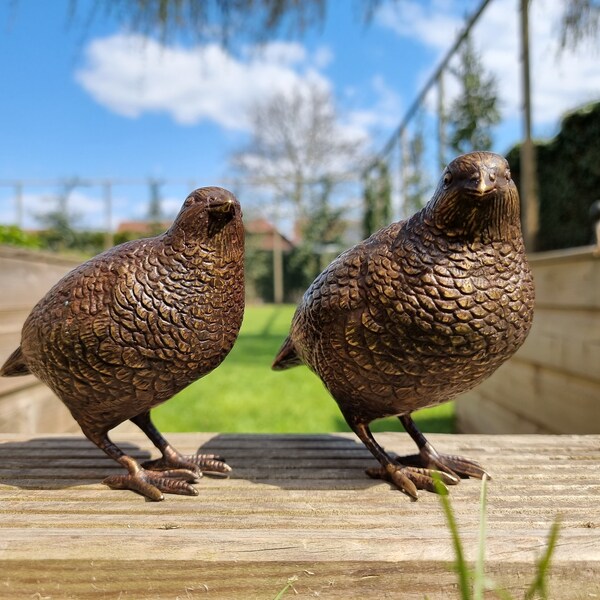 Quail Garden Statue Etsy