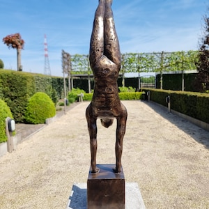 Beautiful bronze acrobat Bronze athlete gymnast Modern bronze works of art image 6
