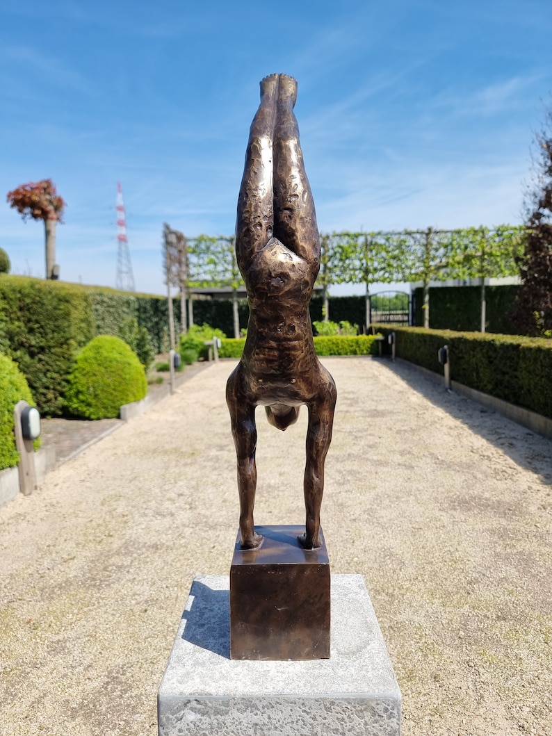 Beautiful bronze acrobat Bronze athlete gymnast Modern bronze works of art image 6