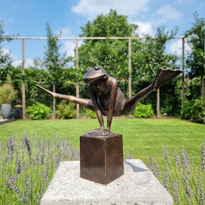 Grenouille acrobatique Grenouille en bronze Grenouille de décoration de jardin et de maison image 9