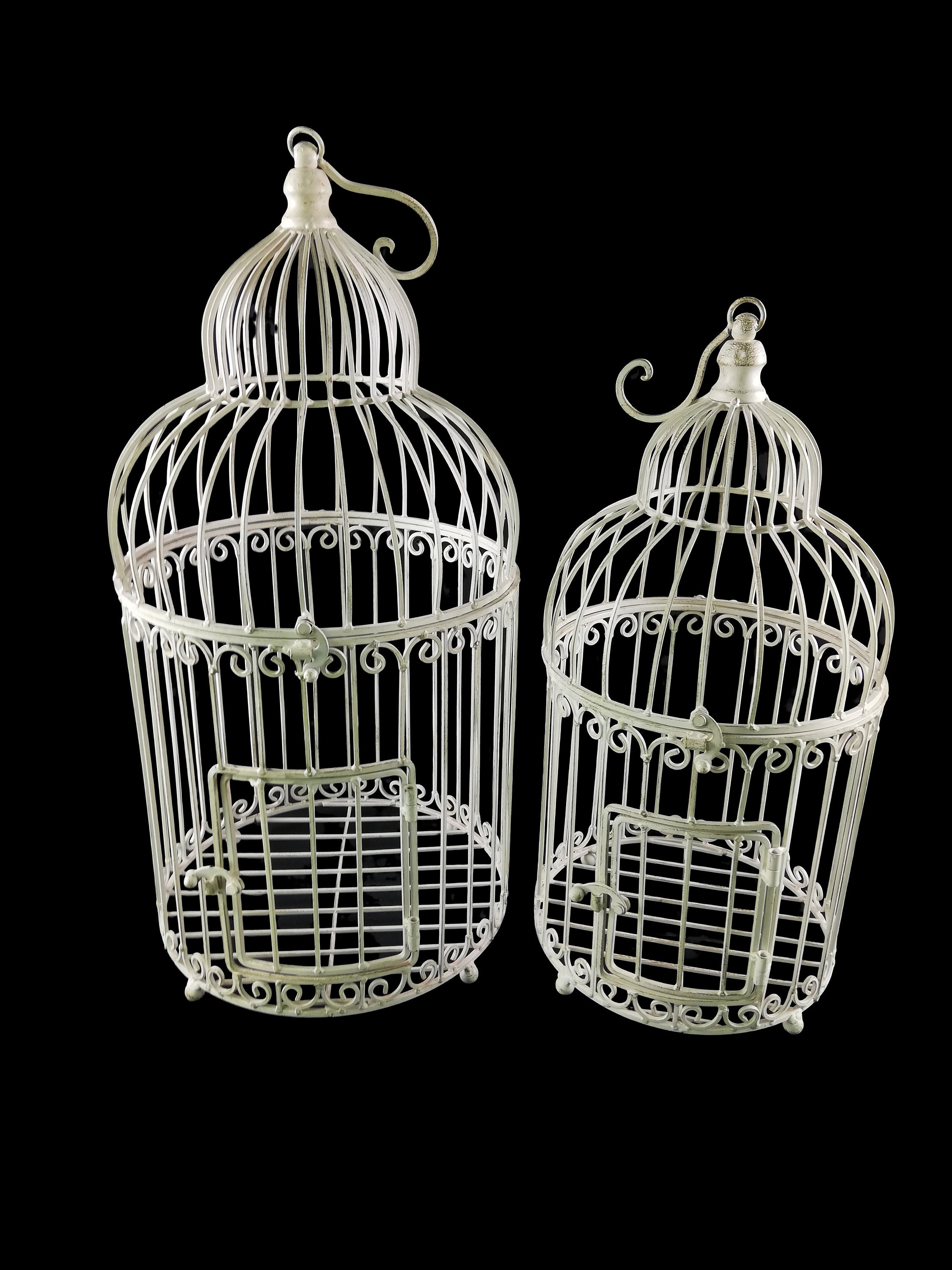 A set of 2 bird cages decorative in garden or inside