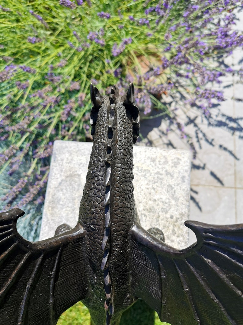 Large Bronze Dragon Garden Statue Fountain Garden Etsy