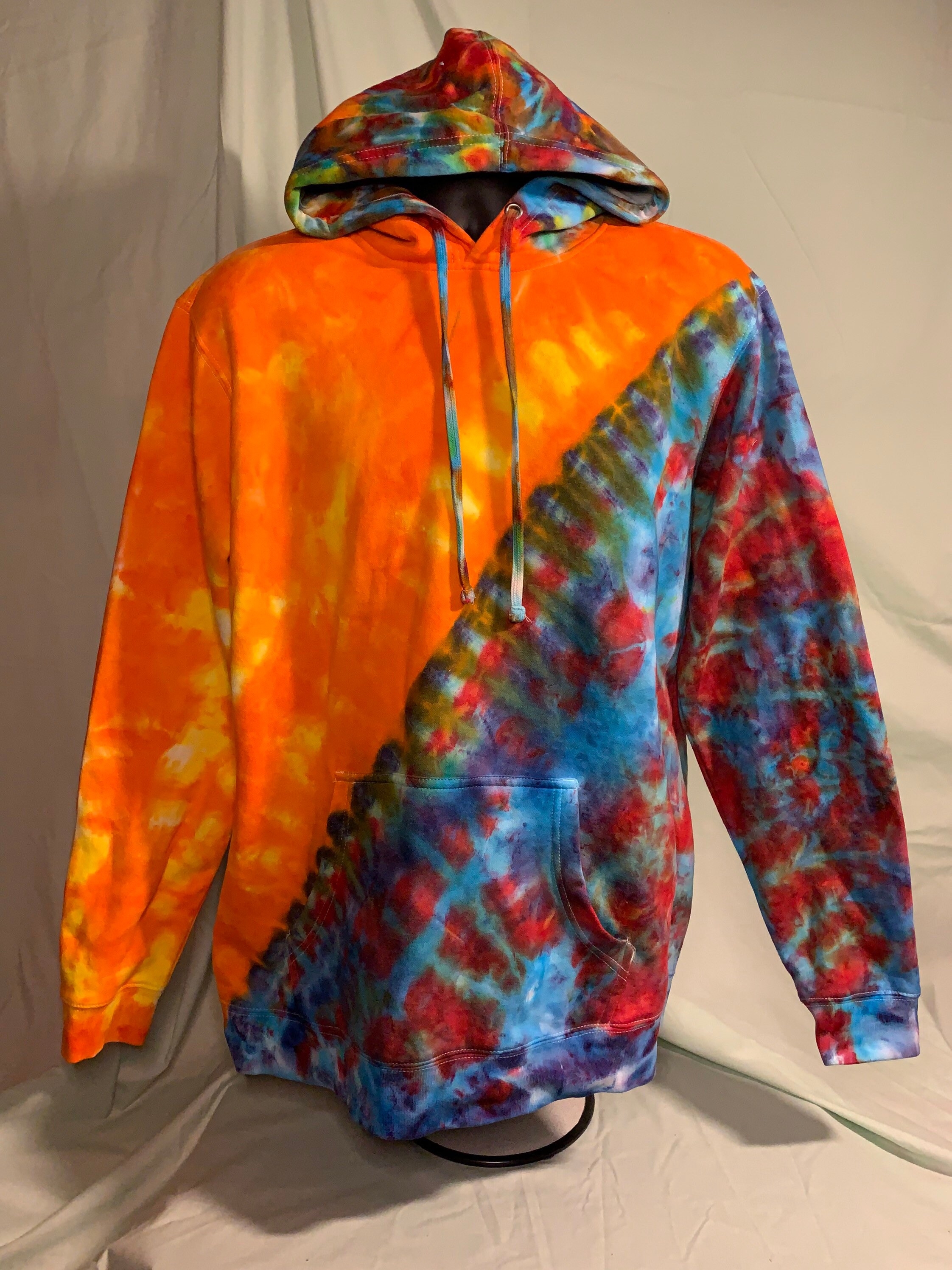 Mens Half and Half Tie Dye Hoodies Etsy UK
