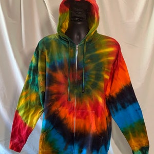XL Spiral Tie Dye Full Zip Hoodie