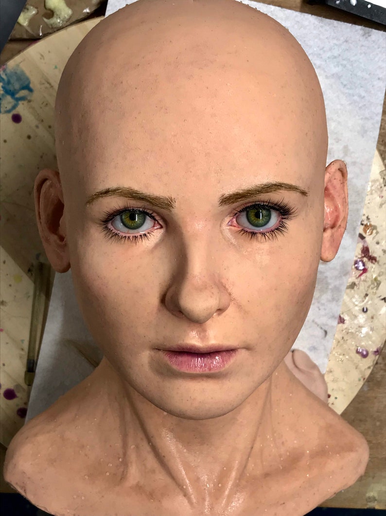 Realistic Female Silicone Head Etsy