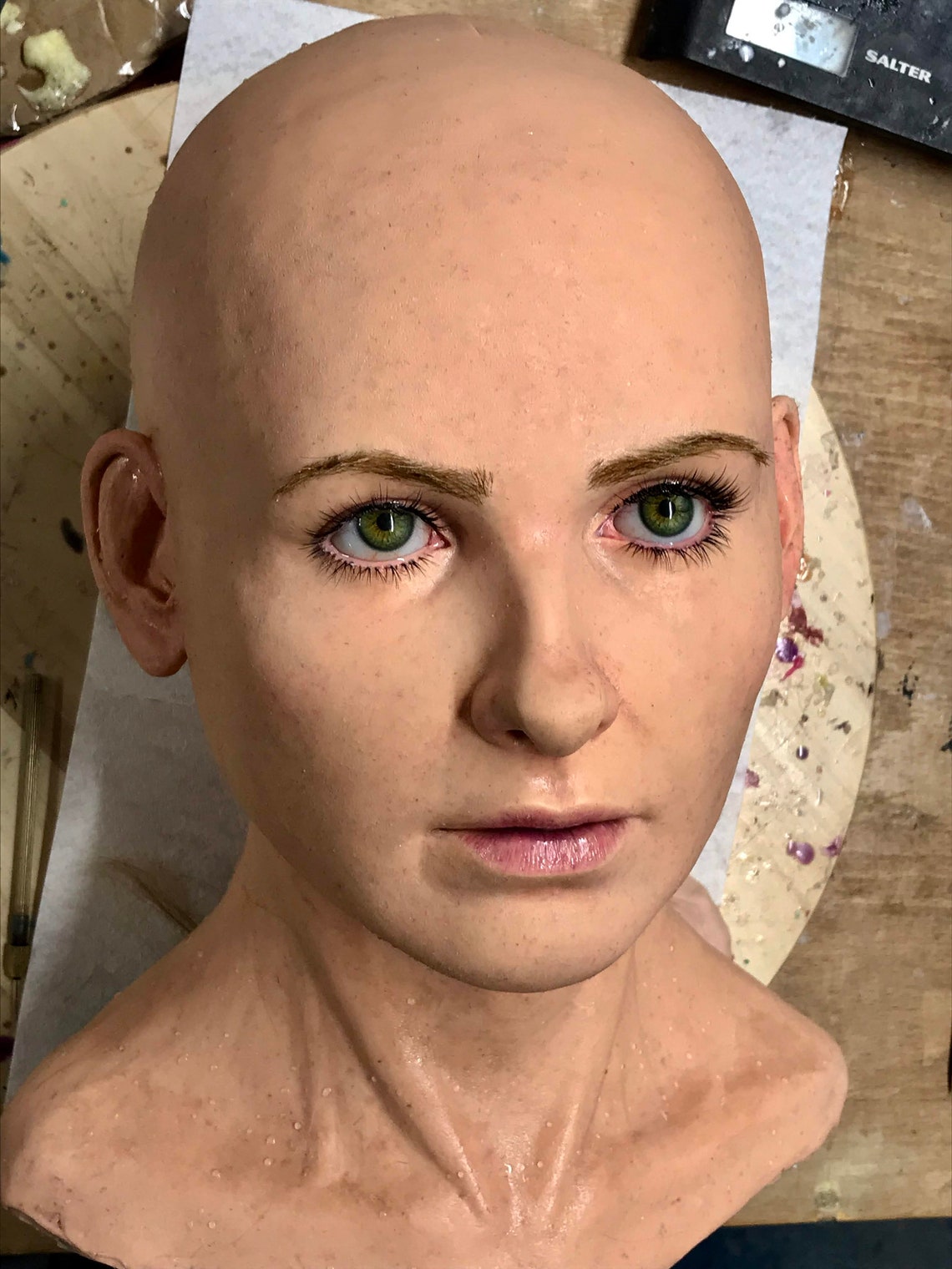Realistic Female Silicone Head Etsy