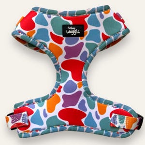 On the Bright Side - Adjustable Harness | for extra small to large breeds | puppy, puppies | rainbow | colourful | multicoloured | matching