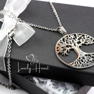 Stainless Steel Tree of Life Pendant Necklace by Lovely Heart