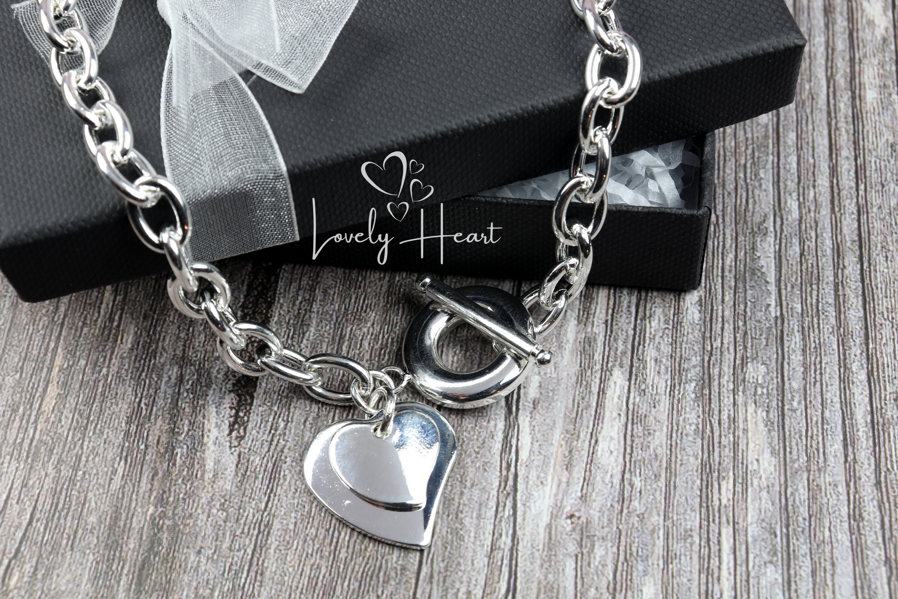 ◇wing bling◇ 925 silver entree toggle bar heart necklace Amazon.com: Million Charms 925 Sterling Silver Heart Fancy