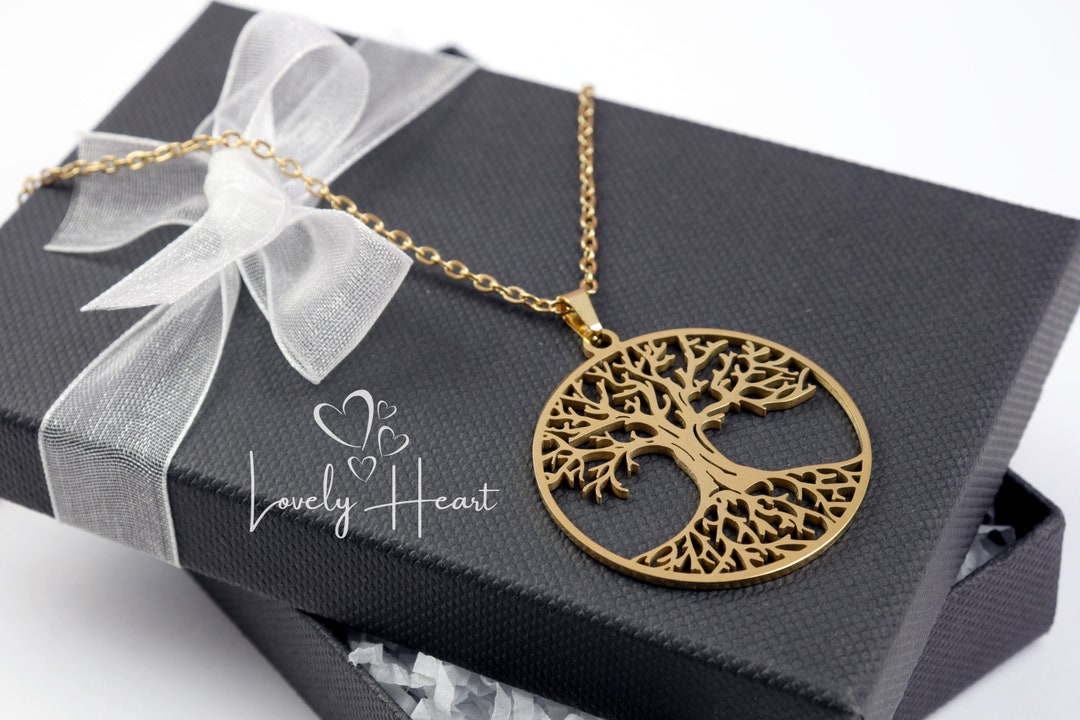 Golden Stainless Steel Tree of Life Pendant Necklace by Lovely Heart - Etsy