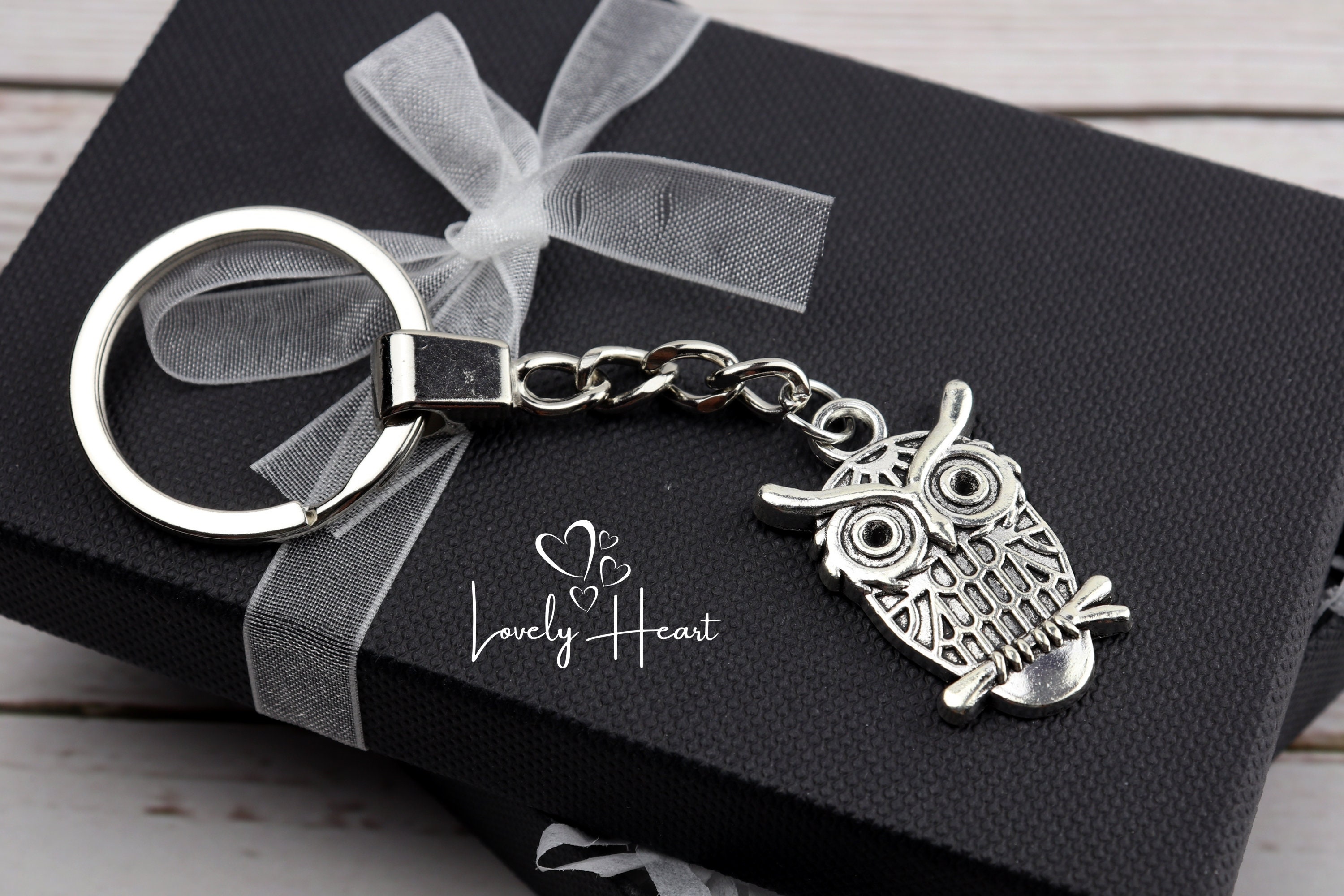 Metal Owl Keyring by Lovely Heart