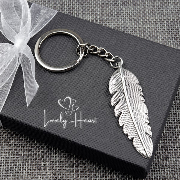 Porte-clés en métal avec plumes de Lovely Heart