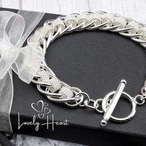 Stort kedjearmband i 925 sterlingsilverplätering av Lovely Heart