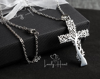 Tree of Life Stainless Steel Cross Necklace by Lovely Heart