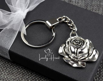 Metal Rose Shape Keyring by Lovely Heart