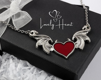 Heart With Wings Charm Necklace by Lovely Heart