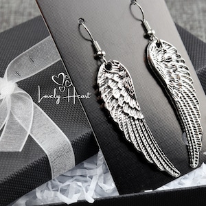 Angel Wings Drop Earrings by Lovely Heart