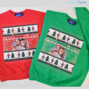 Custom Photo Sweatshirt, Personalized Ugly Sweater with message, Retro Christmas Sweatshirt, Funny Christmas sweatshirt, Christmas gift