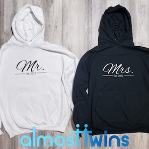 Sudaderas a juego de Sr. y Sra. para parejas, regalo para ella y para él, regalo de Navidad y regalo de San Valentín, regalo personalizado para novios