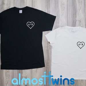 Matching Couples A+B T-Shirts, Best Gift for Engagement, Wedding and Valentine&#39;s Day