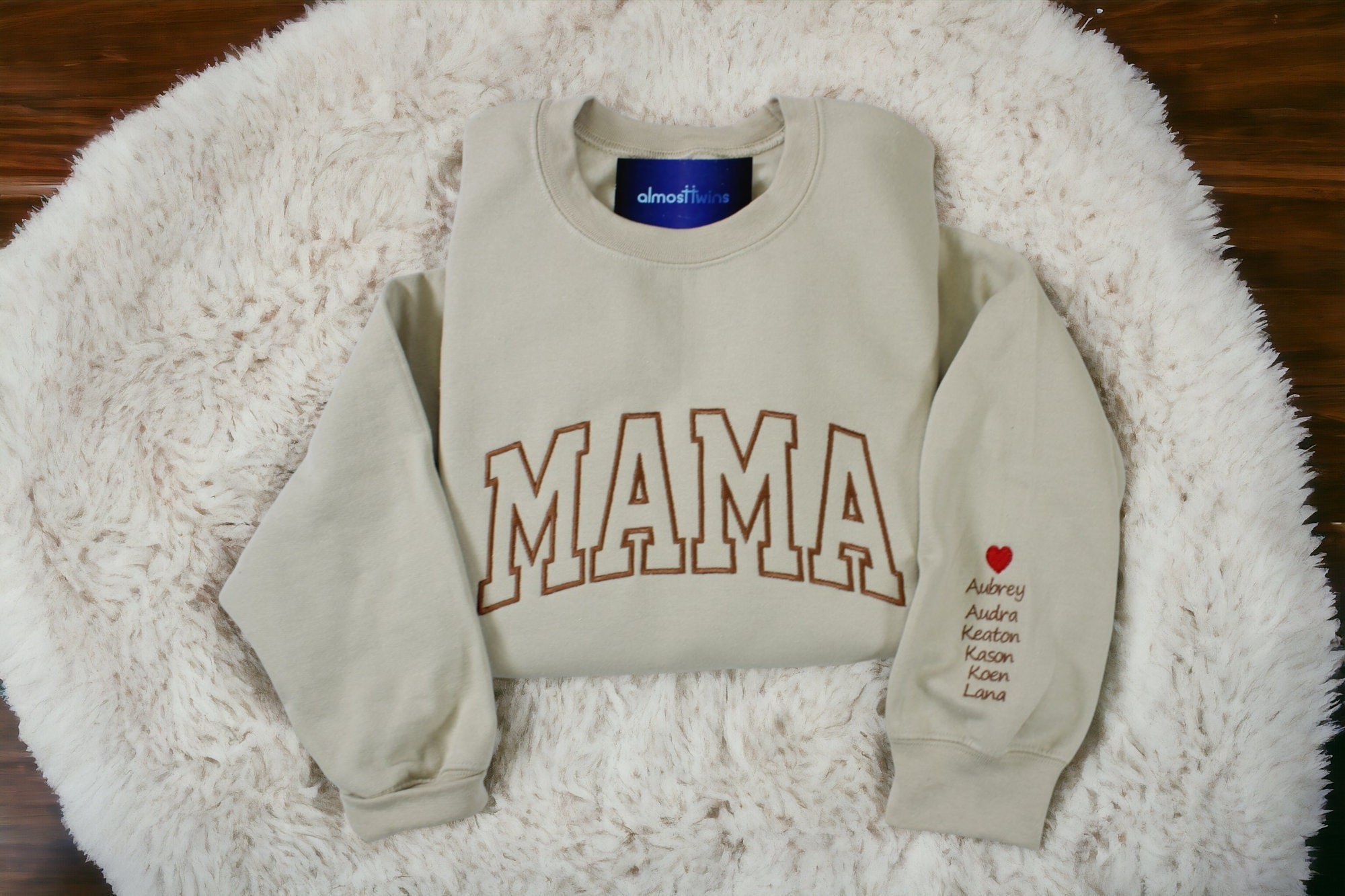 Shinedian Felpa Ricamata Personalizzata Per Mamma, Regalo Per La Mamma E Compleanno, Beige, 19 Colori, XS/S - 6
