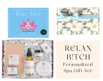 Relax B*tch Spa Gift, Stress Relief Gift Box, Stress Relief Care Package, Anxiety Gift Basket (BI8SB)