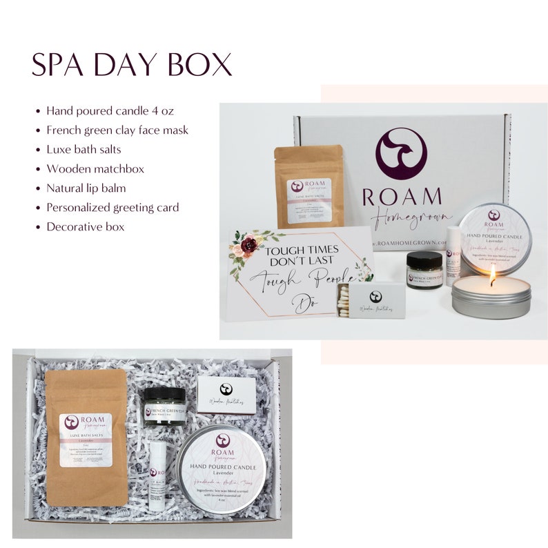 Coffret cadeau spa les temps difficiles ne durent pas, cadeau dami, cadeau pensant à vous, pensant à vous, boîte spa, cadeau spa TTTP Spa Day Gift Box