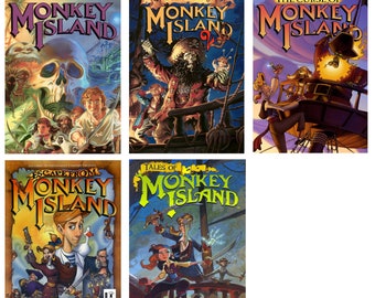 Monkey Island Series Box Art A4  Posters (297x210mm) - Lucas Arts