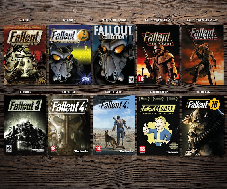 Fallout Series Box Art Prints A4 210x297mm image 1