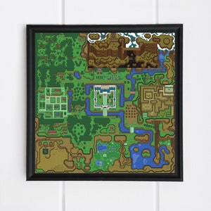 The Legend of Zelda, A Link to the Past, Lightworld Map, High Quality, (600x600mm or 400x400mm) - Nintendo, SNES