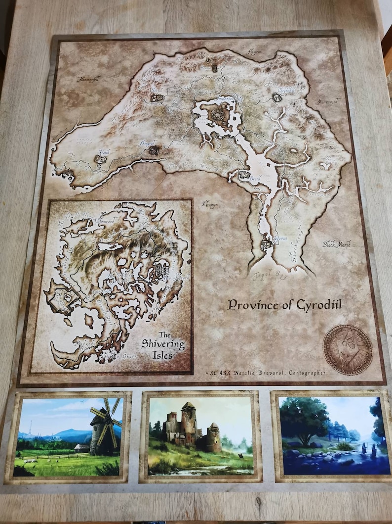 Oblivion Cyrodiil Province Map the Elder Scrolls 4 High Etsy UK