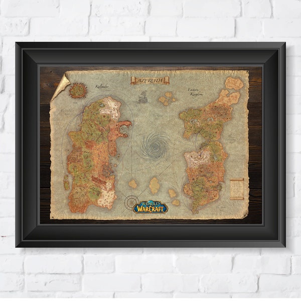 World of Warcraft, Azeroth World Map, High Quality, A2/A1 prints - Blizzard, WOW