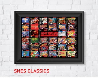 Super Nintendo Box Art Poster, High Quality, A1/A2 Prints (SNES) (Custom made)