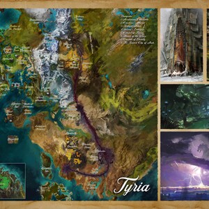 Guild Wars 2 Tyria Map High Quality A3 A2 &amp; A1 Prints - Etsy