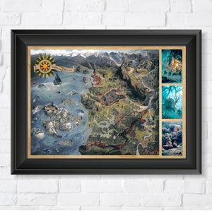 Mappa del mondo di The Witcher 3, stampe di alta qualità, A1 A2 e A3
