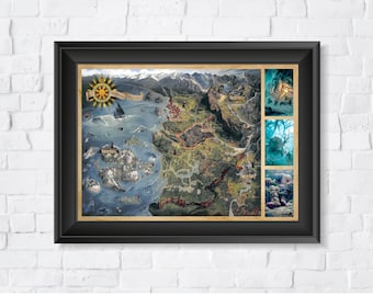 The World of The Witcher 3  Map, High Quality, A1 A2 and A3 Prints